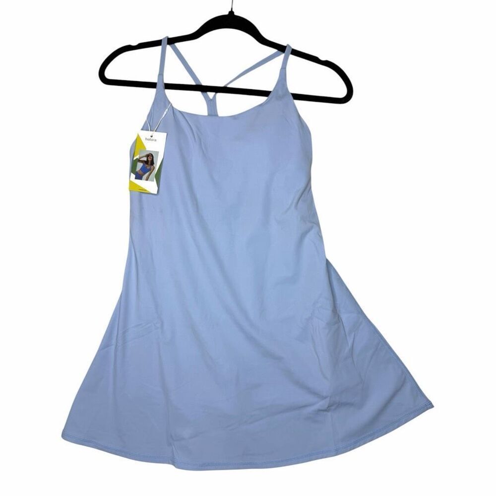 NEW Halara Girls Sky Blue Active Dress Built-In Shorts & Bra Size XL 13-14